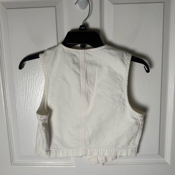 Reformation Cher Denim Two Piece Set in White 2 - Picture 8 of 13